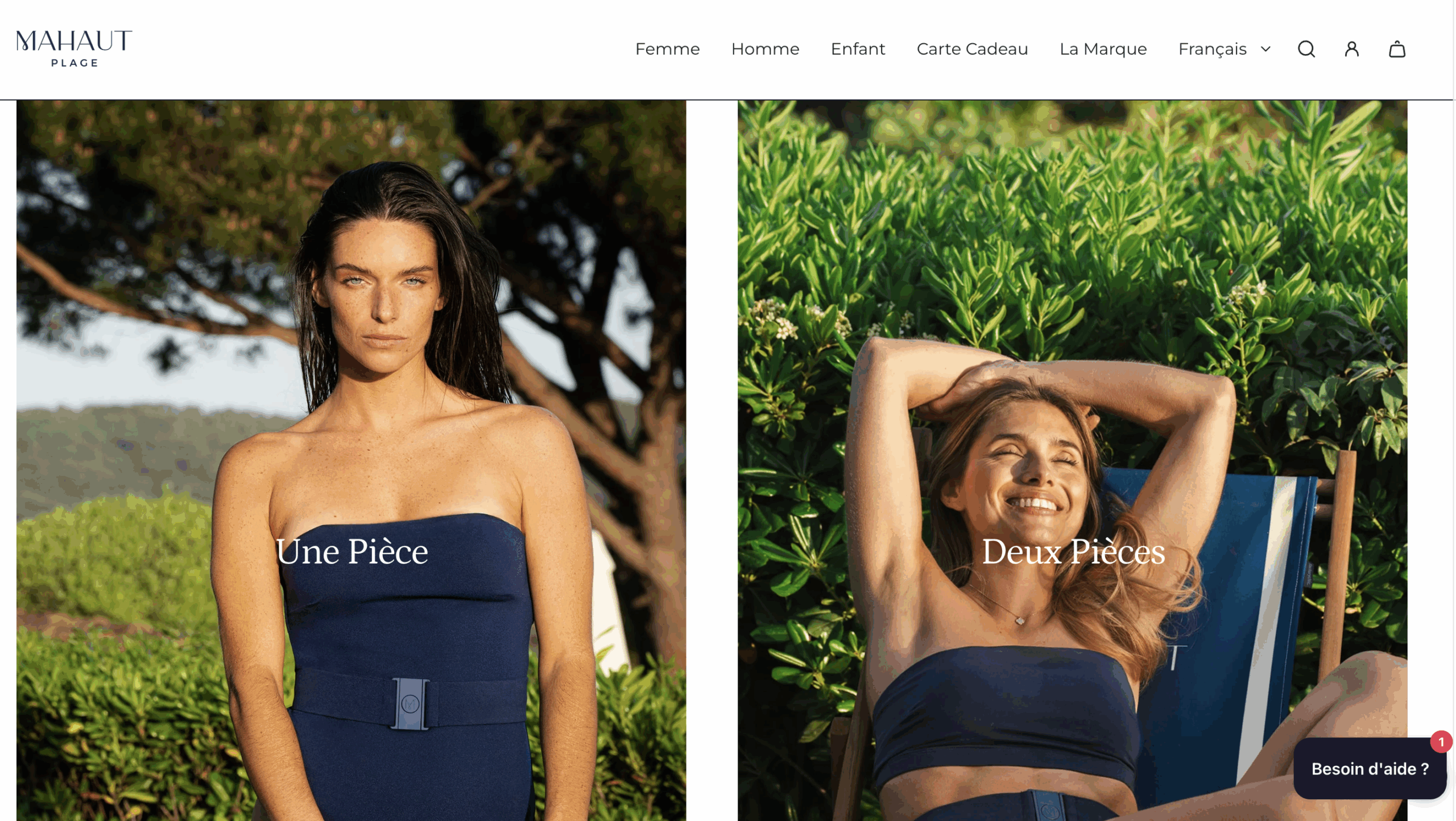 Site internet de la marque Mahaut Plage